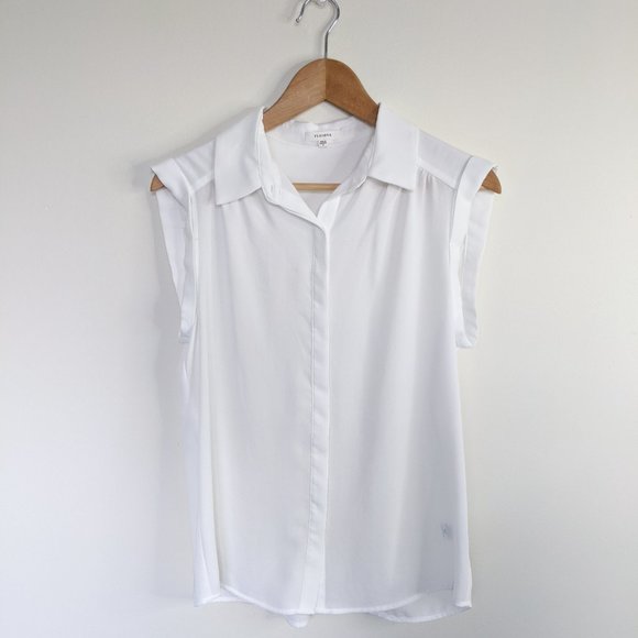 Pleione White Button Up Blouse Tank - Picture 5 of 5